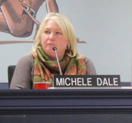 Councilwoman Michele Dale, seen here at Wednesday night's council meeting, was not selected by the Municipal Republican County Committee to run on their party line for reelection. She said she will run a primary.