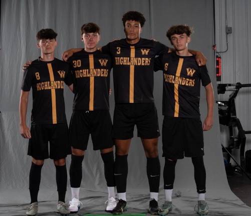 Senior captains lead Highlanders boys’ soccer Into postseason From left, Nick Bognar, Danny Bauer, Julian Pierre and Noah Christian.