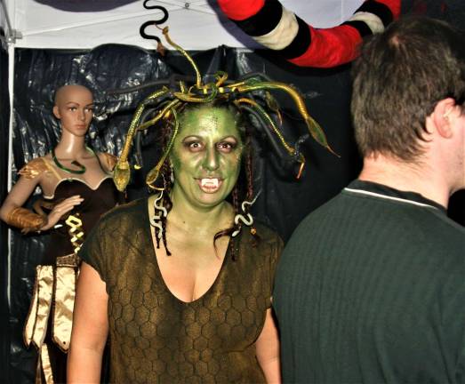 Visitors to the Haunted Hallway came away lucky, not turning to stone when confronted by &#x201c;Medusa&#x201d; during the Spooktacular event in west Milford on Saturday.