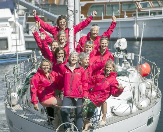 Women’s sailing conference goes virtual The crew of the Maiden aboard the ship at a 2018 reunion. Photo by Michael Chester, courtesy The Maiden Factor.