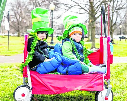 The Stanley brothers of Greenwood Lake watch the parade in Goshen. (Photo by Sammie Finch)