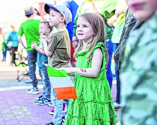 Children watch the Port Jervis St. Patrick’s Day Parade.