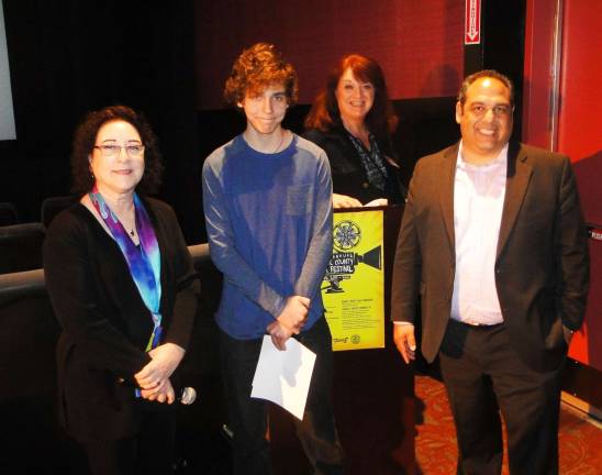 West Milford kids score big at Passaic County Film Festival Frank Lagana of West Milford High School, received his first place award for his documentary short film, The Risk of Life." He is flanked by Deborah Hoffman, Alan Rowe Kelly and Albert Kahwaty.