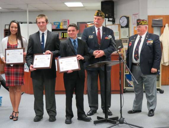 Matt Ventrella is tops in VFW Voice of Democracy Essay Contest Andrea Literio, John Gomez and Matt Ventrella were congratulated by the school board and members of the VFW for being the top three finishers in the Voice of Democracy Essay Contest. They are seen here with Patrick Loughman and Bill Johnson of the Veterans of Foreign Wars Post 7198.