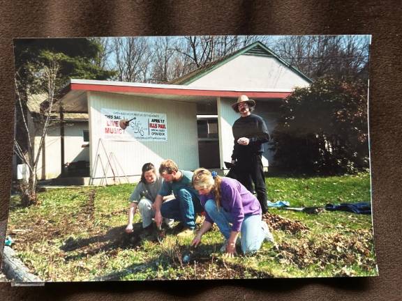 Looking back: Greek church was built by Episcopalians In the early days of the Church of the Incarnation on Marshall Hill Road, some parishioners plant a flower garden. (File photo by Ann Genader)