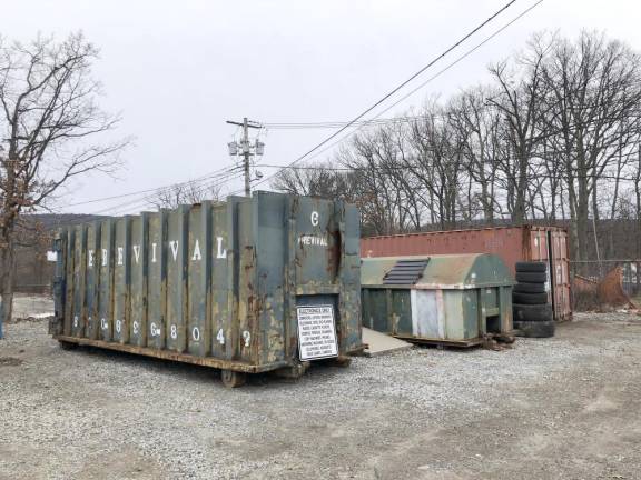 The township’s recycling center has separate containers for many items.