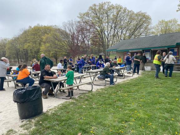 Volunteers were treated to a free picnic at Bubbling Springs on West Milford Beautification Day on April 22. (Photos by Noah Pagella)