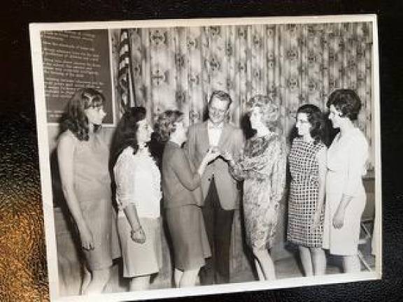 Newly elected officers of the Marshall Hill School Parent Teacher Association in 1968 are, from left, Mrs. Domnick Mennola, secretary; Mrs. Robert Masessa, treasurer; Mrs. W.J. Halbig, former president who became Parent and Family Life chairwoman; Gunther Goss, former Marshall Hill principal who became principal at the new Maple Road School; Mrs. Larry Sedlack, president; Mrs. Roy Farrell, corresponding secretary; and Mrs. George Steifel, vice president. (File photo by Ann Genader)