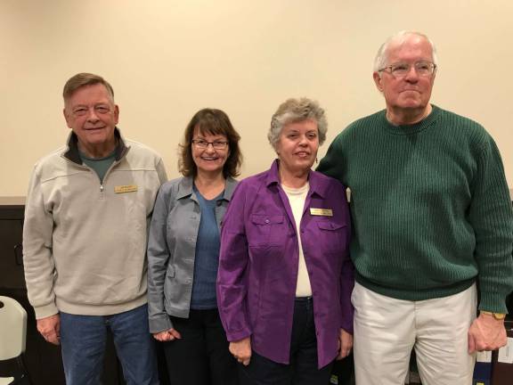 PHOTO PROVIDED Recently elected as officers for The Friends of the West Milford Township Library were, l-r: Jim Rogers, secretary; Kathy Stromberg, vice president; Martha Tappan, president; Doug Ott, treasurer.