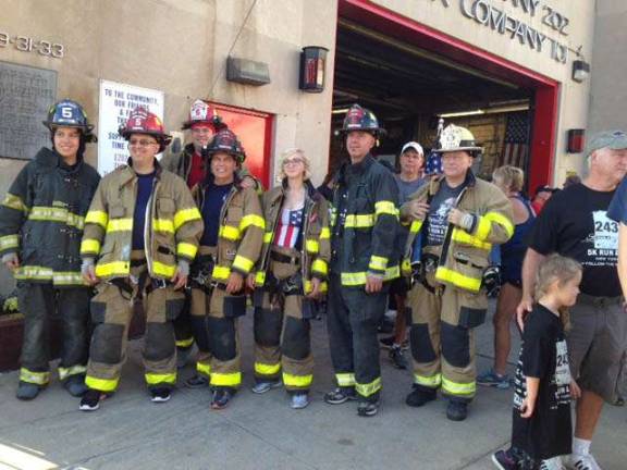 Getting ready to participate in the Tunnels to Towers 5K Run &amp; Walk on Sunday, Sept. 24, are, left to right: Matt Ferreira, Mike Ferreira, Mike Bartilucci, Bob Bartilucci, Candace Sebastian, Rob Silveria and Kevin Ryan. photo provided