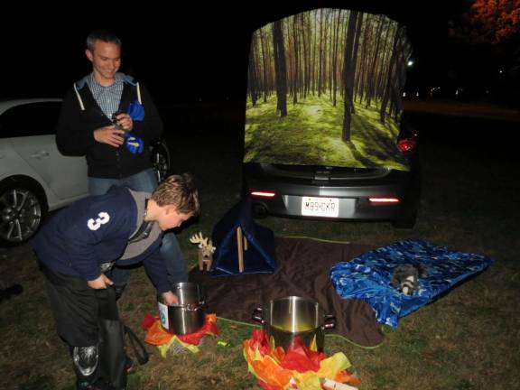 There were some pretty creative trunk or treat stations, including this campsite.