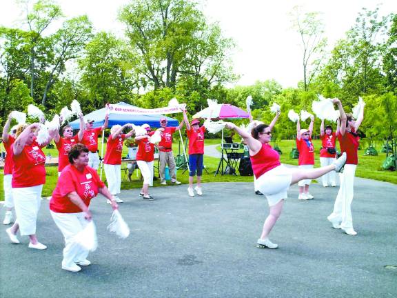 Here we go, West Milford, here we go! The West Milford senior Olympian cheerleaders, led by Community Services and Recreation Director Jayme Mulhern, center, did their cheer which earned them the title of the team with the most spirit.
