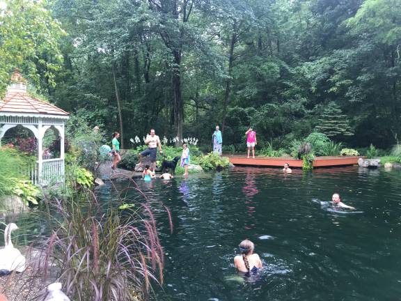‘Swim with the Fish’ pond tour set for June 21 A swimmable pond is one of five different water features guests can visit during Garden State Koi’s pond tour. Photo provided.