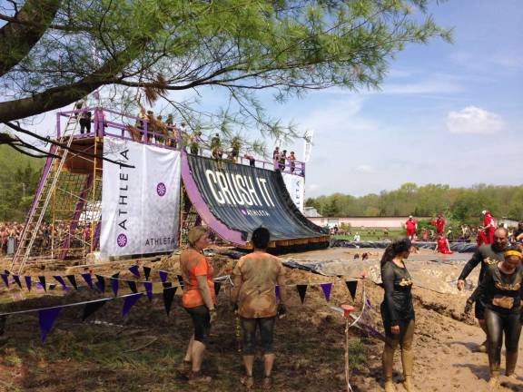 Who's your Mudder? During the race, members of the team went through several obstacle course stations.
