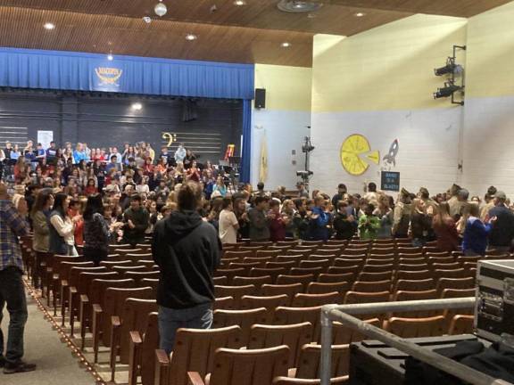The veterans’ service was celebrated at a band/choir concert in the school auditorium.