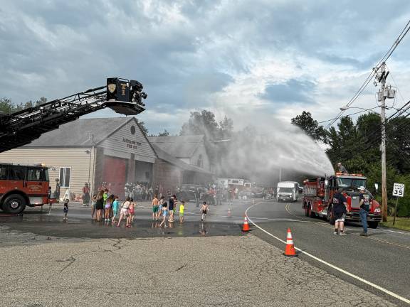 Photos: Wetdown of ladder truck in Jefferson Photos: Wetdown of ladder truck in Jefferson