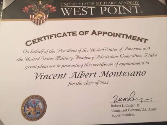 Local student receive West Point appointment