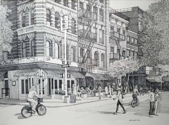 For the past 15 years, Bruce Young has been concentrating on pen and ink drawings of architecture.