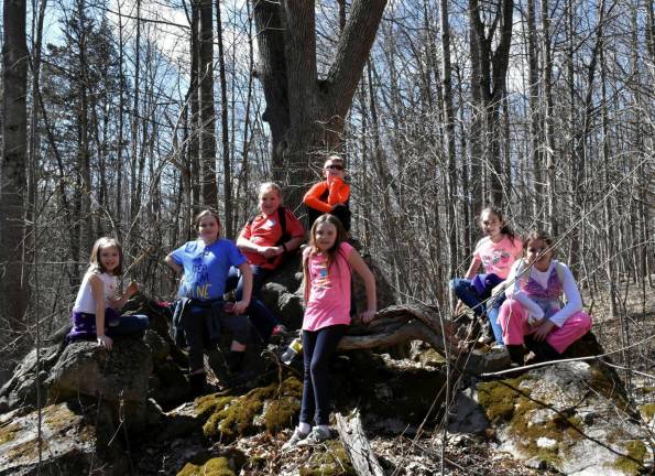 Girl Scouts hiking