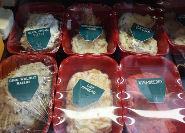 There’s nothing like a New York bagel There's a huge choice of bagel spreads available.