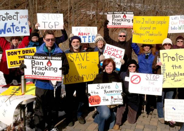 Photos by Don Webb About 80 protesters showed up Saturday for the &quot;Stop the Tennessee Gas Pipeline&quot; event held in West Milford. Several groups participated, hoping to bring the dangers of extending the pipeline to the public.