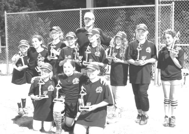 Softball season ends on a high note The minors champs are Blue/Realty Executives. Pictured here, front row are: Hailey Mefford, Kayla Siemer and Brianna Hazen. Back row are: Alyssa Heddy, Erin Hahn, Kayla Muth, Marie Parkin,Team Manager Kevin Babbitt, Emma Syme, Molly Babbitt,Samantha Hazen andSara Panicucci .