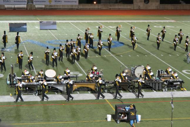 Highlander Band places third in National Championships The West Milford High School Highlander Marching Band in formation at the USBands National Championships in Allentown, PA. Photo by Patricia Keller