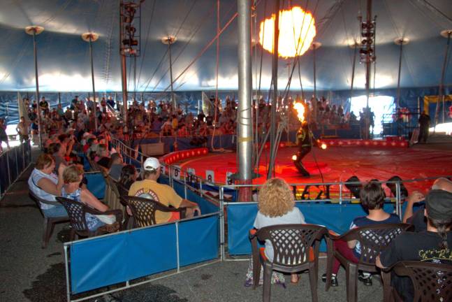 Circus bring smiles and cheers Lamount The Human Volcano heats up the act.