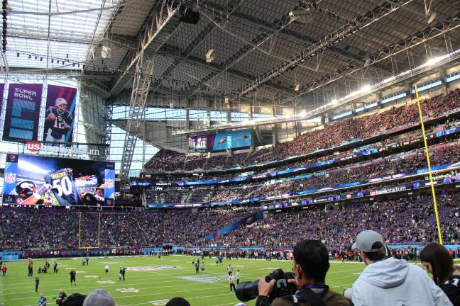 By Quintin3265 via Wikimedia CommonsInside U.S. Bank stadium in Minneapolis on Feb. 4 at Super Bowl Lll where West Milford High School graduate performed during the halftime show.