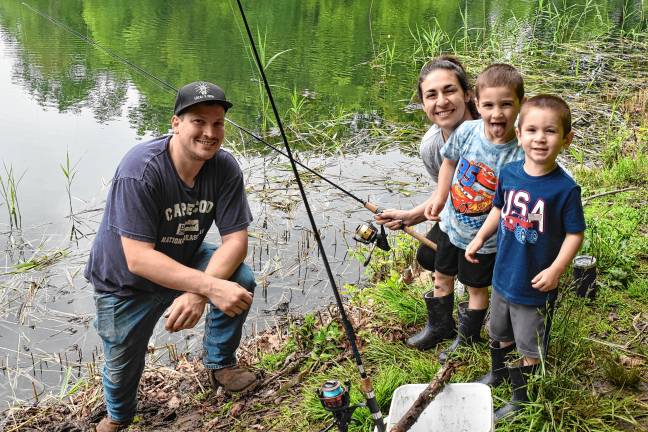 ‘Fishing and family fun’ The Piekarz family take part in the derby.
