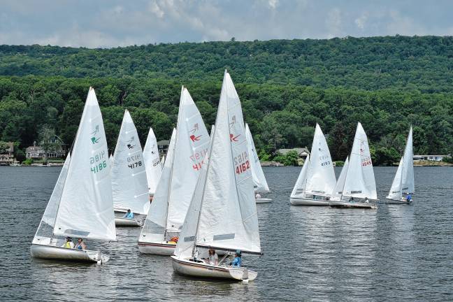 Regatta features strong competition Eighteen Rebel sailboats with two-person crews compete in the Rebel 2025 National Championship Regatta on July 10-12 on Greenwood Lake. (Photos by Rich Adamonis)