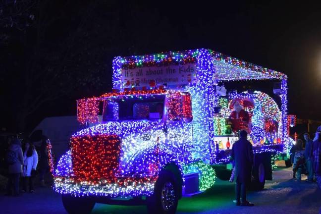 Salomone Bros. trucks are covered with lights. (Photo by Rich Adamonis)