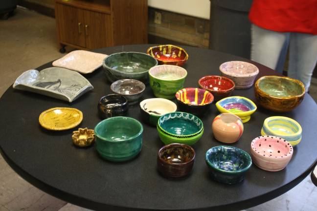 The giving was plentiful The bowls were in many different shapes and sizes.
