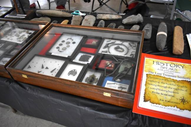 A display of relics found by Peter Schichtel and Joe Jorgensen.