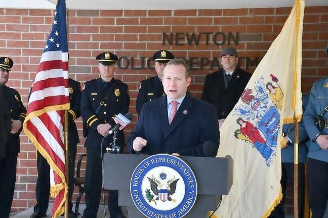 Gottheimer pitches spending bill to Newton Police: ‘Invest, not defund’ U.S. Rep. Josh Gottheimer at the Newton Police Department on Monday (Photo provided)