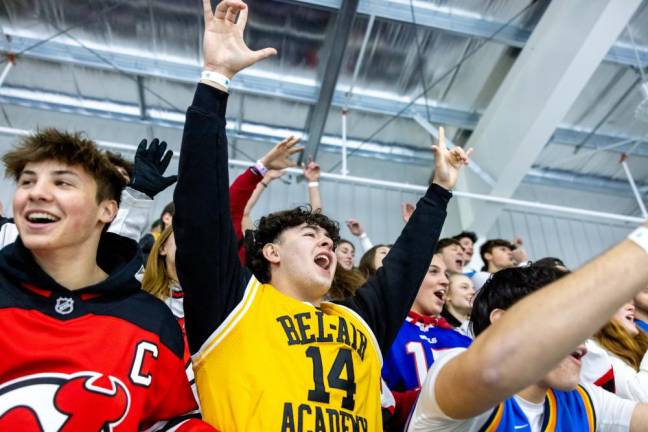 The West Milford crowd cheers after the team’s only goal.