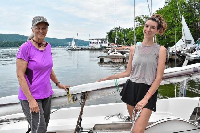 Regatta features strong competition The regatta’s only all-female crew was led by Nancy Koester, left, of Warwick, N.Y., with crew member Francesca Anzola.
