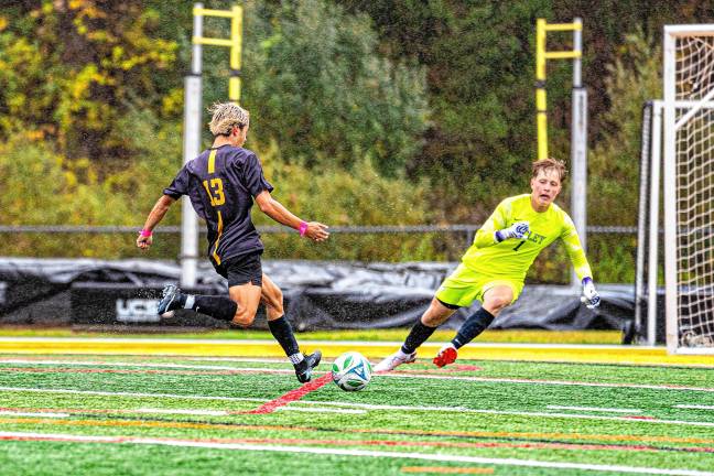 Highlanders win 7 in a row HI4 Jaxon Neubig takes a shot.