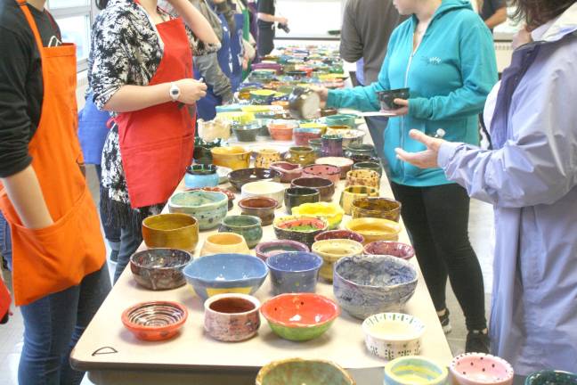 The giving was plentiful For $15, folks got to choose their handmade bowl and enjoy some homemade soup, all for a good cause.
