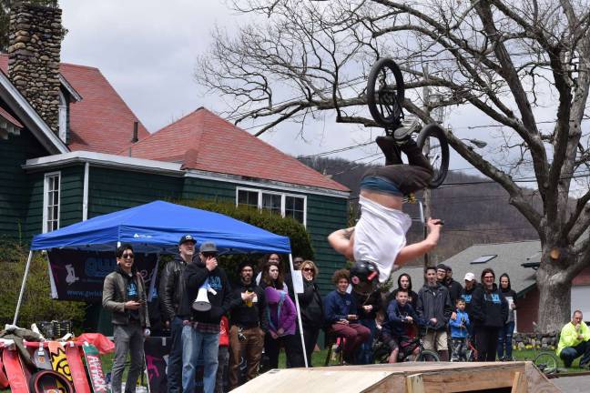 GWL Skatepark hosts first annual skate contest Vinny Carrozza performs a back flip on his way to winning the BMX Open Jam Session at the Do It For Dale Skate Contest.