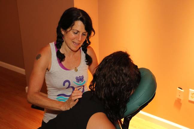 Find your balance at Country Flow Yoga And yes, free massages were done all day.