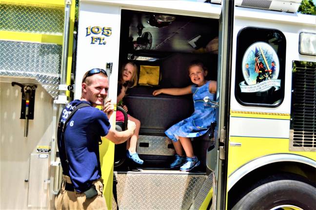 Firefighter Chris McCort teaches future fire fighters. Photo courtesy Fire Company 6