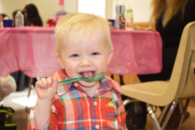 Oh Baby it's Spring! Baby Photo Contest Photo, Nicole Olinger of Ogdensburg Jake having some birthday fun.