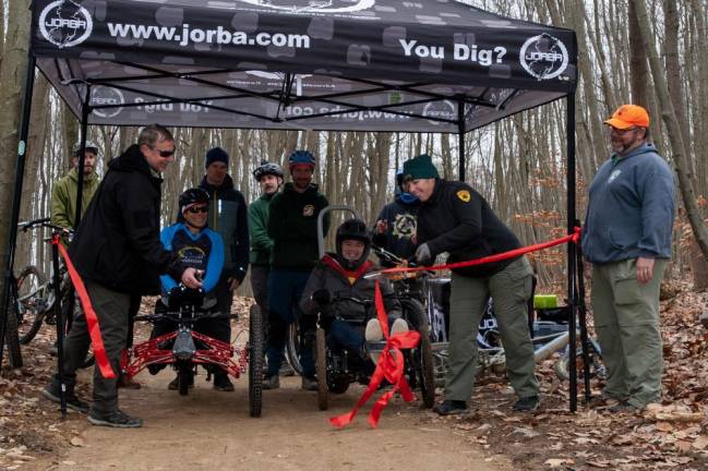 Ribbon cutting on the trail.