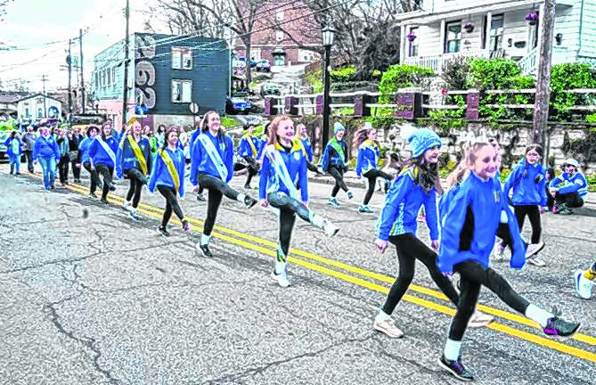 Students of the An Clár School of Irish Dance in Byram perform in the St. Patrick’s Day Parade on Saturday, March 16 in Newton. (Photo by Nancy Madacsi)