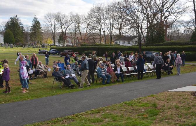 A crowd gathered for the ceremony.