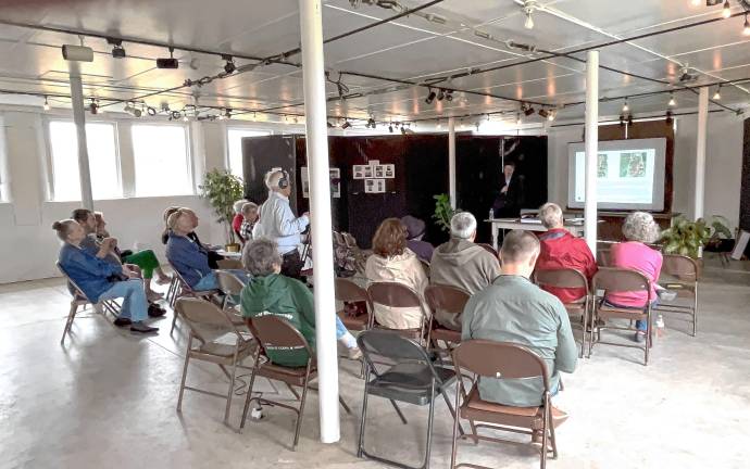 Wallisch master plan presented Residents watch the presentation in the dairy barn at Wallisch Homestead.