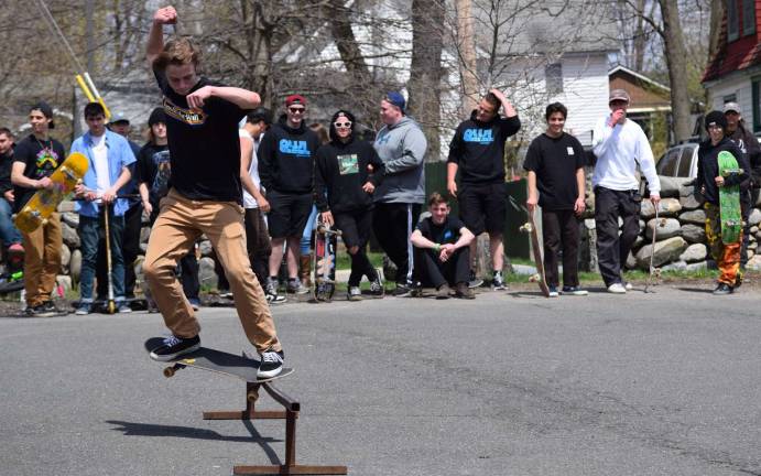 GWL Skatepark hosts first annual skate contest Spencer Griffler grinds on the rails in the 11-17 Skateboard Competition at the Do It For Dale Skate Contest.