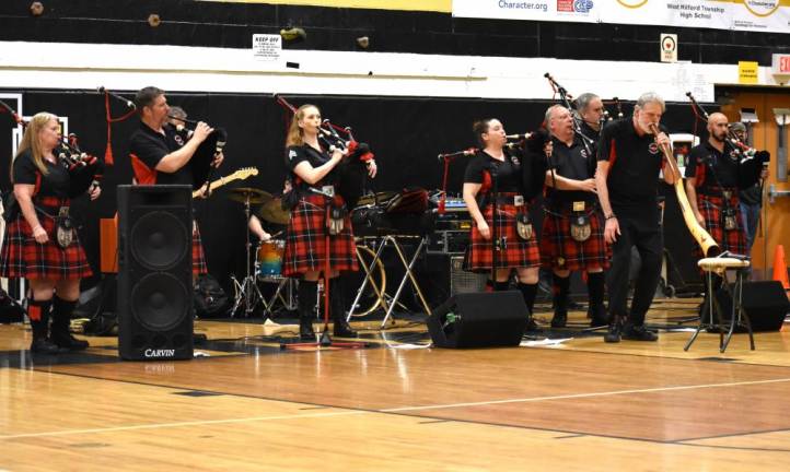 The Bergen County Firefighters Pipe Band also includes a didgeridoo player.