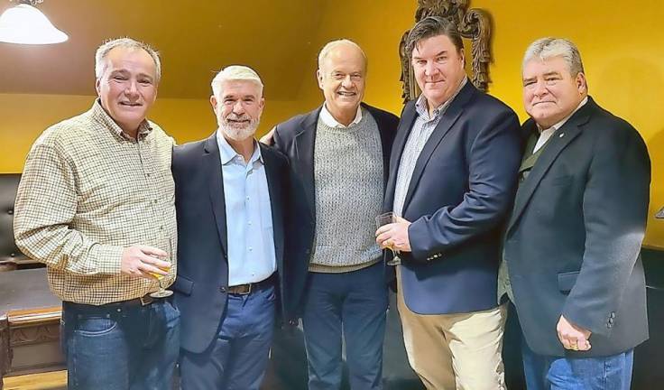 Also in attendance were New Jersey Assemblyman Hal Wirths, New Jersey Assemblyman Kevin Rooney and New Jersey State Senator Steve Oroho pictured here with Kelsey Grammer and Chris Mulvihill of Crystal Springs Resort. Photo provided.